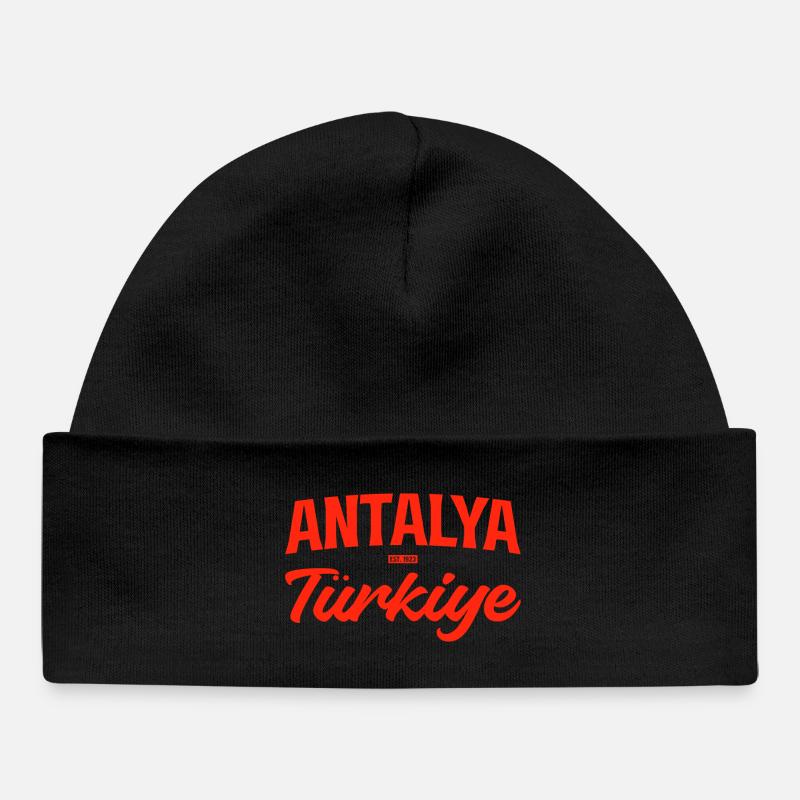 Écriture Antalya Türkiye - Bonnet bébé bio - noir