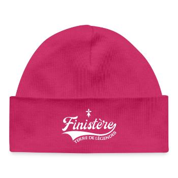 Finistère Terre de légendes avec Hermine - Bonnet bébé bio - hot pink - Devant