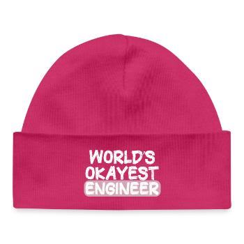 Meilleur ingénieur au monde Déclaration audacieuse - Bonnet bébé bio - hot pink - Devant