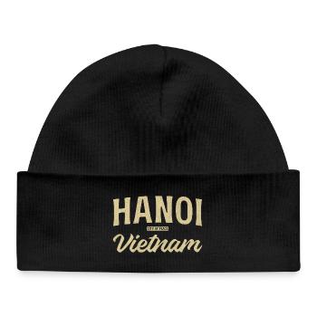 Hanoi Vietnam City of Peace Vintage - Baby Organic Mütze - Schwarz - Vorne