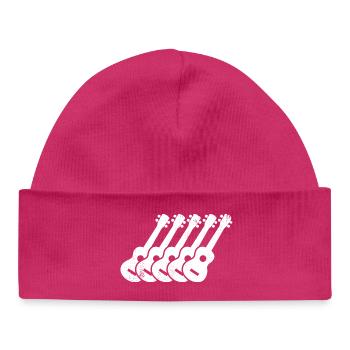 Croquis ukulélé - Bonnet bébé bio - hot pink - Devant