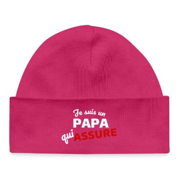 Ich bin ein Vater, der dafür sorgt, dass - Baby Organic Mütze - hot Pink - Vorne