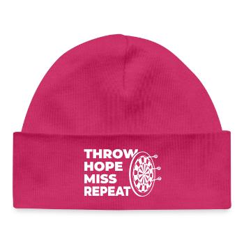 lancer, espérer, manquer, répéter - Bonnet bébé bio - hot pink - Devant