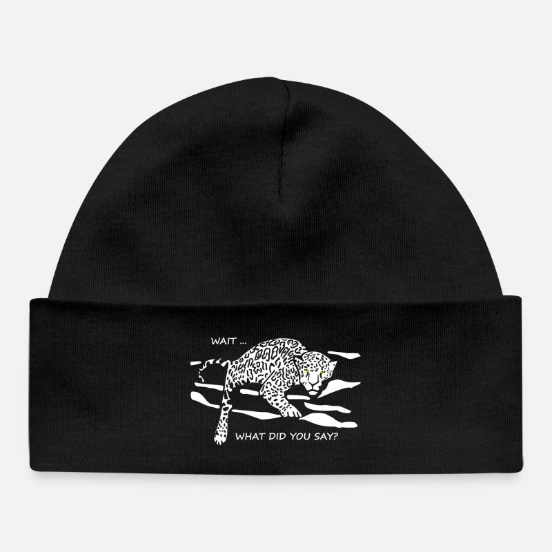 Leopard Awakened : Qu’avez-vous dit ? - Bonnet bébé bio - noir