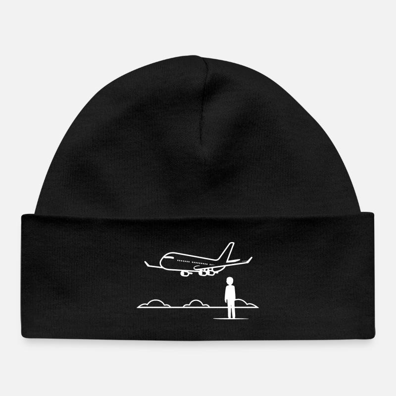 Observateur d’avions - Bonnet bébé bio - noir