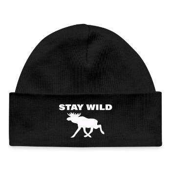 RESTEZ SAUVAGE - Bonnet bébé bio - noir - Devant