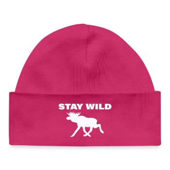 STAY WILD - Baby Organic Mütze - hot Pink - Vorne