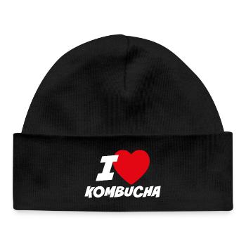 Ich liebe Kombucha - Baby Organic Mütze - Schwarz - Vorne