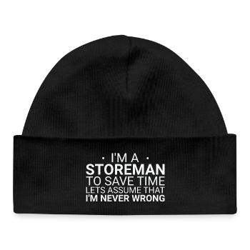 Storeman Never Wrong - Baby Organic Mütze - Schwarz - Vorne