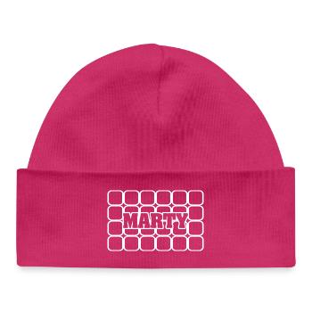 Man's name Marty - Baby Organic Beanie - hot pink - Front