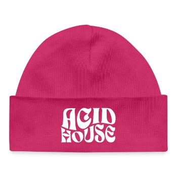 Typografisches Logo von Acid House - Baby Organic Mütze - hot Pink - Vorne