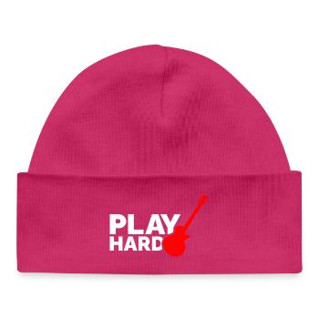 Jouez dur - Bonnet bébé bio - hot pink - Devant