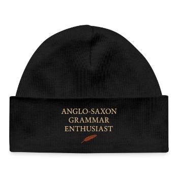 Alphabet runique anglais ancien - Bonnet bébé bio - noir - Devant