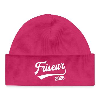 Maître stagiaire de l’examen d’apprentissage 2026 de coiffeur - Bonnet bébé bio - hot pink - Devant
