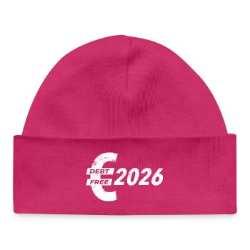 Sans dettes au Nouvel An | Résolutions du Nouvel An 2026 - Bonnet bébé bio - hot pink - Devant