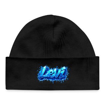 LEVI GRAFFITI NAME FOR PERFECT GIFT PRINTABLE - Baby Organic Beanie - black - Front