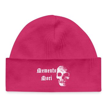 Crâne de Memento Mori – Contraste blanc - Bonnet bébé bio - hot pink - Devant
