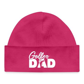 Golfer-Vater, Vintage-Silhouette-Golf-Vater, Vater - Baby Organic Mütze - hot Pink - Vorne