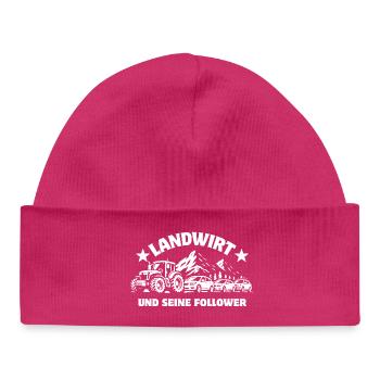 Landwirt und seine Follower - Traktor - Stau - Baby Organic Mütze - hot Pink - Vorne