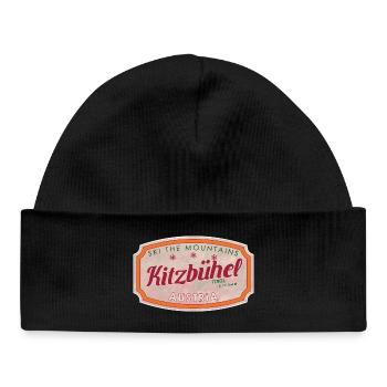 Alpine Vintage Label Kitzbühel Austria - Bonnet bébé bio - noir - Devant