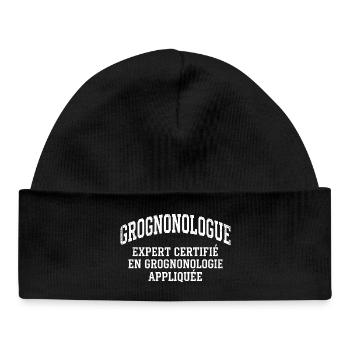 Grumpy Humor Complainer Grognonologist - Baby Organic Beanie - black - Front