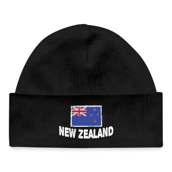 Drapeau néo-zélandais de la Nouvelle-Zélande - Bonnet bébé bio - noir - Devant