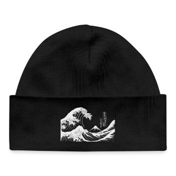 Great Wave Kanagawa Japanese Art - Baby Organic Beanie - black - Front