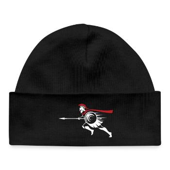 Spartan Sprint Silhouette Maskottchen Spartan Run - Baby Organic Mütze - Schwarz - Vorne