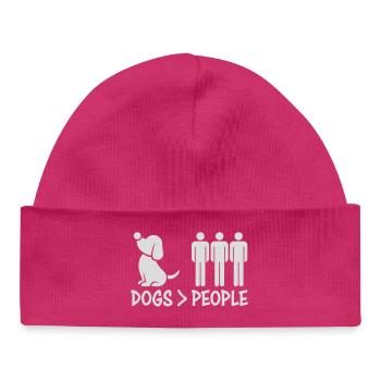 Chiens sur les gens, chien Drôle de proverbe antisocial - Bonnet bébé bio - hot pink - Devant