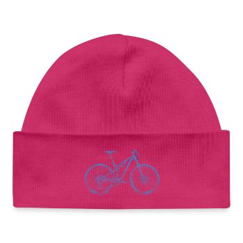VTT Lineart Blue – Cadeau pour VTT - Bonnet bébé bio - hot pink - Devant