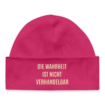 Wahrheit Ist Nicht Verhandelbar - Baby Organic Mütze - hot Pink - Vorne