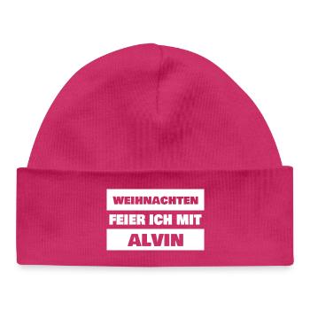 Spruch Alvin - Baby Organic Mütze - hot Pink - Vorne