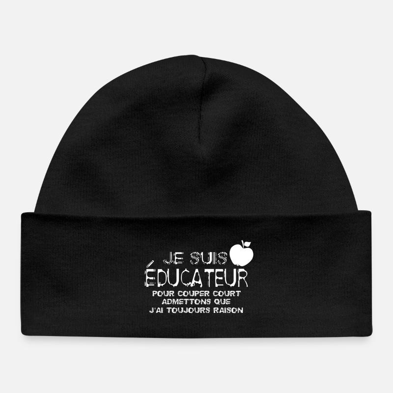 Je suis Éducateur - Bonnet bébé bio - noir