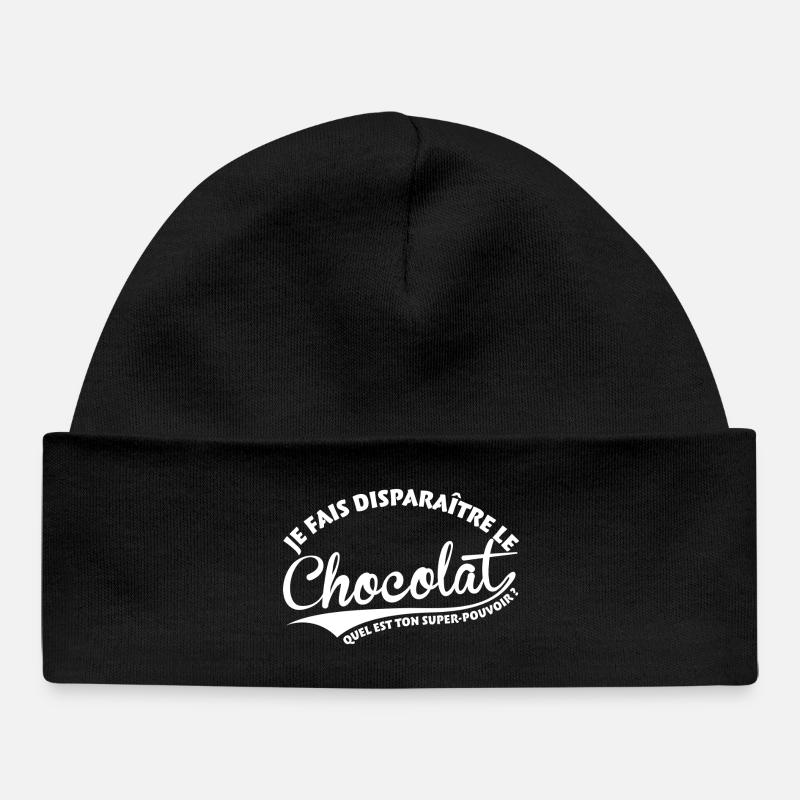 Disparaître le chocolat - Bonnet bébé bio - noir