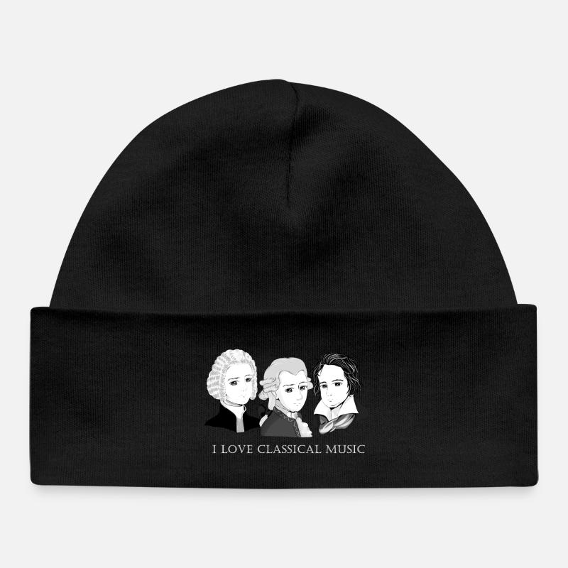 Bach - Mozart - Beethoven: I Love Classical Music - Cappellino neonato bio - nero