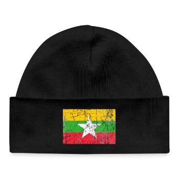 Myanmar flag Burma Birmanien Fahne Flagge - Baby Organic Beanie - black - Front