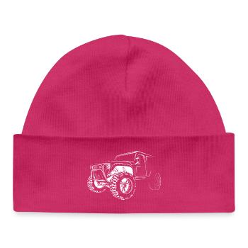 4x4 offroad Auto Truck Symbol Gelände Dirt Logo - Baby Organic Mütze - hot Pink - Vorne