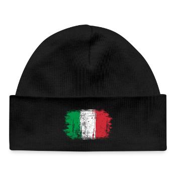 Drapeau italien coups de pinceau - Bonnet bébé bio - noir - Devant