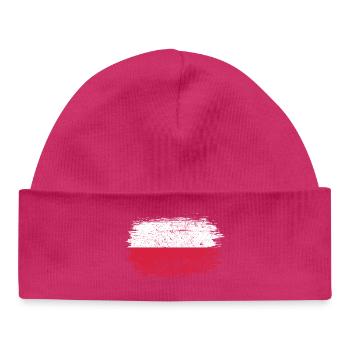 Drapeau polonais Coup de pinceau - Bonnet bébé bio - hot pink - Devant