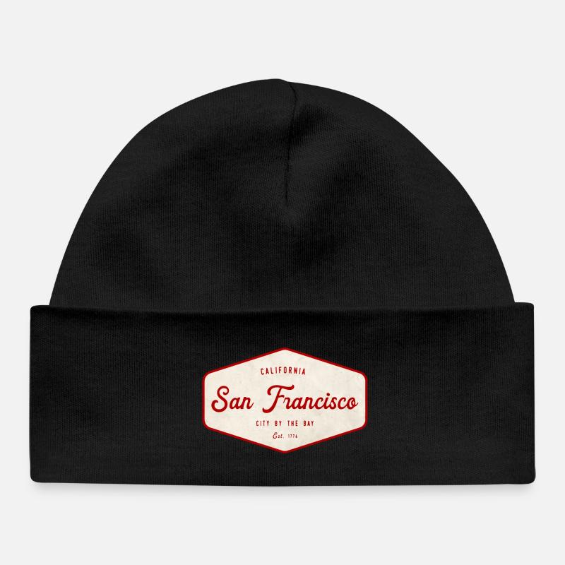 Enseigne vintage de San Francisco - Bonnet bébé bio - noir