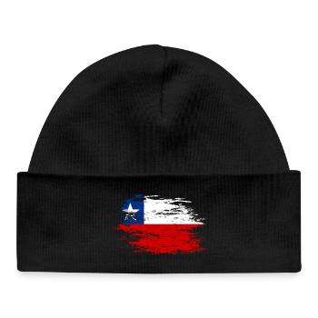 Drapeau chilien utilisé - Bonnet bébé bio - noir - Devant