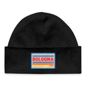 Bologna Italia Vintage Streifen - Baby Organic Mütze - Schwarz - Vorne