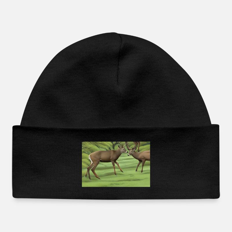 Hirsche Hirsche - Baby Organic Mütze - Schwarz