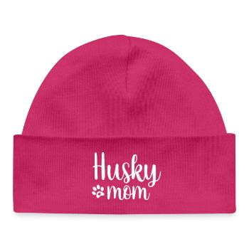 Dog Husky - Baby Organic Beanie - hot pink - Front