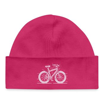 Bicycle Illustration - Baby Organic Beanie - hot pink - Front