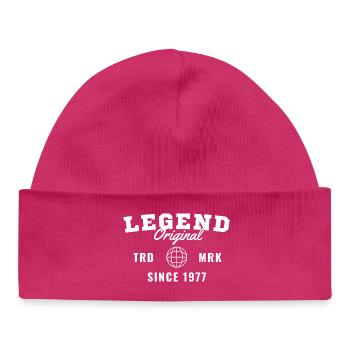 Birth Year Legend Since 1977 - Baby Organic Beanie - hot pink - Front