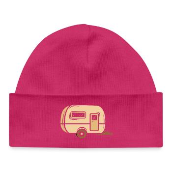 qek camping Auto - camper fahrzeug im cartoon stil - Baby Organic Mütze - hot Pink - Vorne