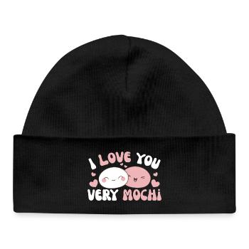 I love you very mochi kawaii rice cake mochi - Baby Organic Beanie - black - Front