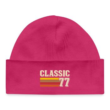 Retro Classic 77 – Born 1977 Vintage Birthday - Baby Organic Beanie - hot pink - Front