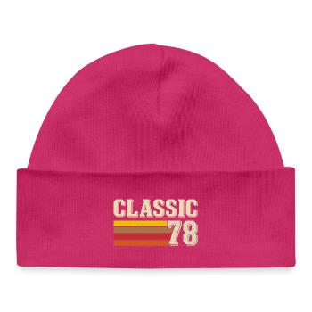 Rétro Classique 78 – Né en 1978 Anniversaire Vintage - Bonnet bébé bio - hot pink - Devant